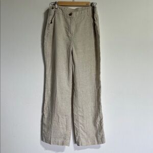 Chico's 100% Linen Women’s Beige Linen Chinos
